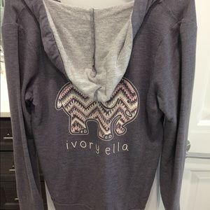 ivory ella gray sweatshirt with elephant logo
